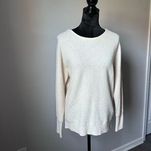 Magaschoni Waffle Knit Crewneck Cashmere Sweater - Oatmeal - Women’s Medium